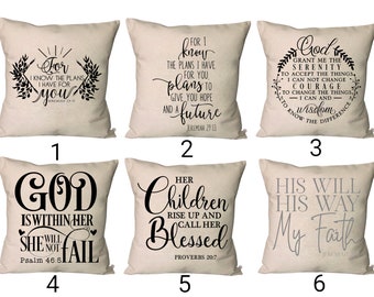 Faith Pillows~Lords Prayer Pillow Covers~ScriptureThrow Pillows~ Pillow~Bible Verse Decor~Scripture Pillow~Jeremiah 29 Pillow