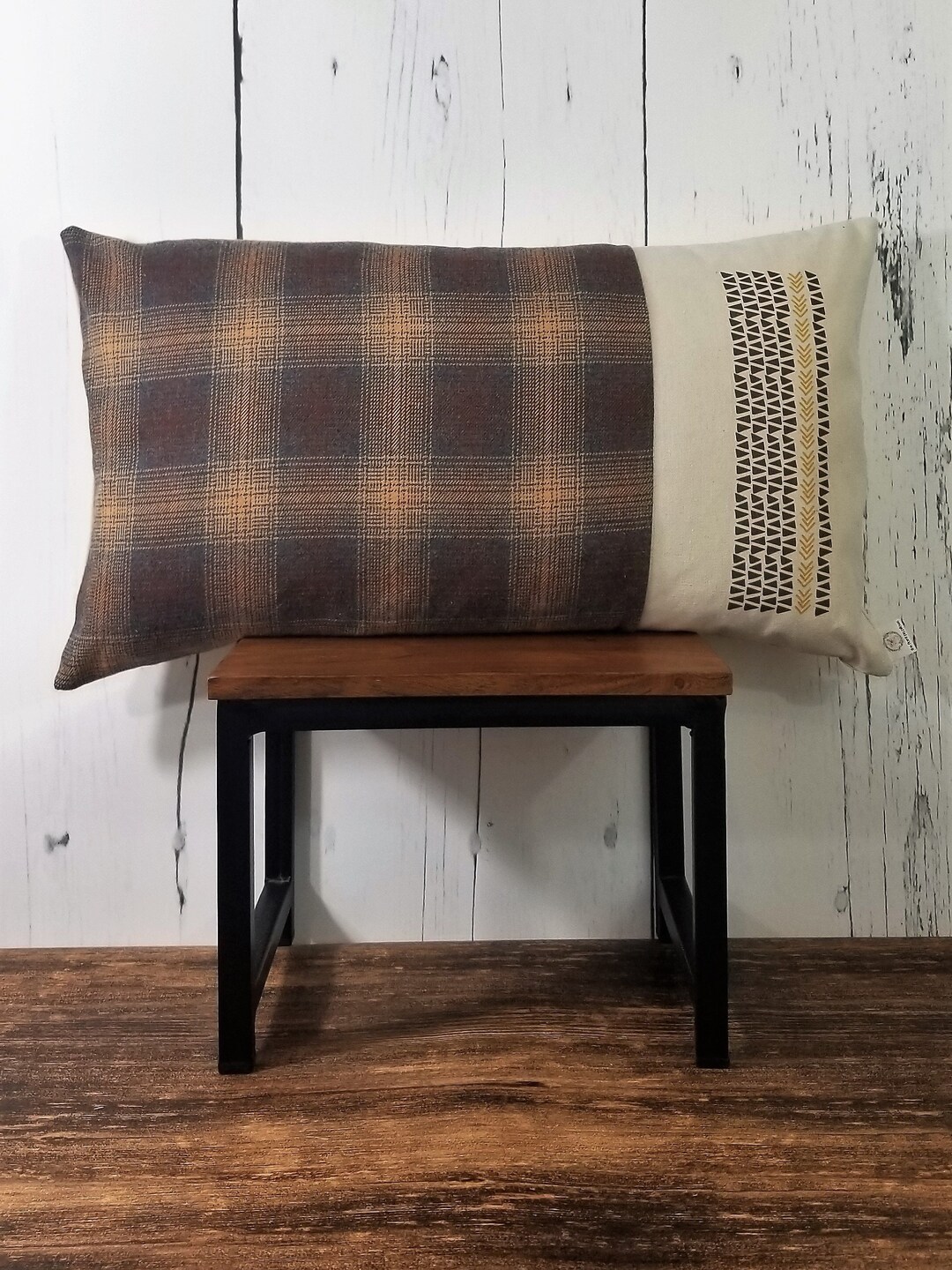 BOHO Lumbar Pillow Cover 14x24 Accenttribal Print & Flannel Printboho