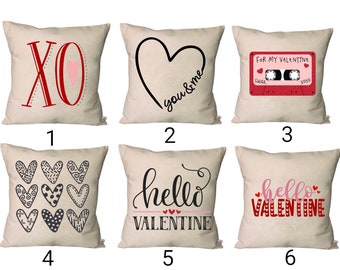 Valentine's Day Pillows~Hello Valentine Pillow Covers~You and Me Throw Pillows~Love Pillow~Valentine's Day Decor