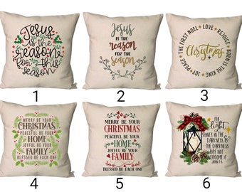 Christmas Pillow Covers~Jesus is the Reason for the Season Throw Pillow~Christmas Home Throw Pillow~Blessed Christmas Pillow Cover