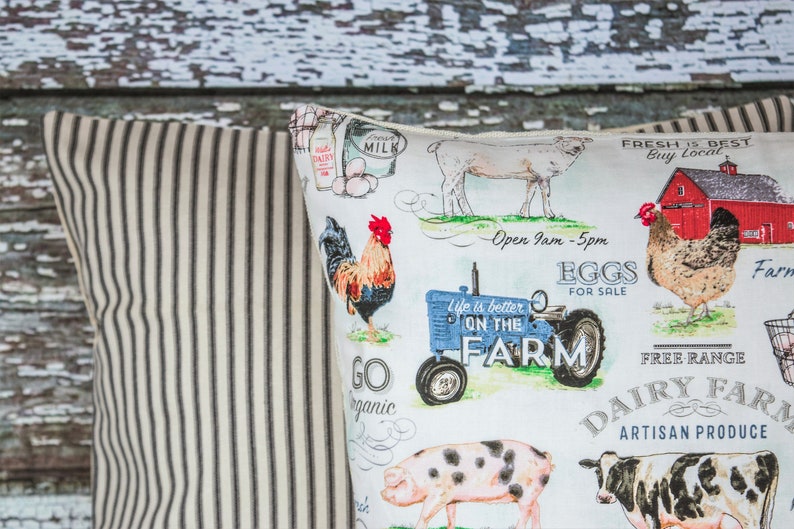 FARMHOUSE Pillow Covers 18X18Set of 2Colorful FARM Fresh Etsy