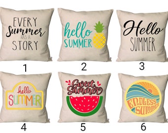 Sommer Kissenbezüge ~ Jeder Sommer hat eine Geschichte Kissen ~ Sommer Kissen ~ Wassermelone Kissenbezug ~ Hallo Sommer Kissenbezug