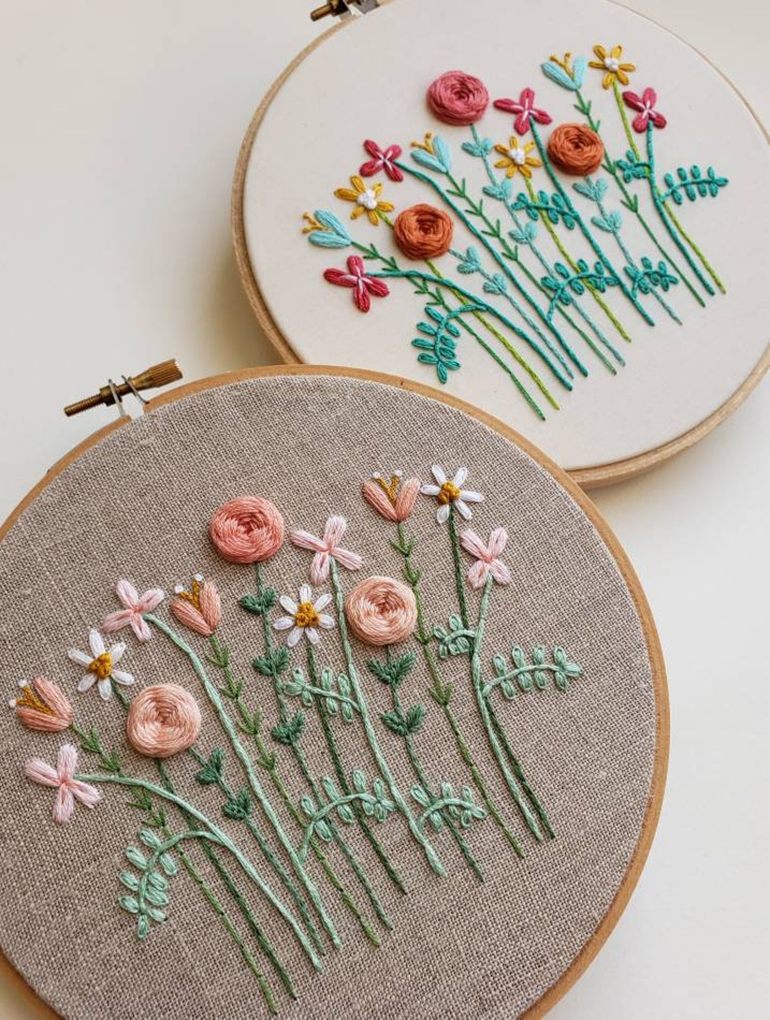 Flower Embroidery Pattern Colorful Floral Embroidery | Etsy