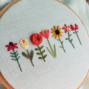 Flower Embroidery Pattern, Coneflower, Calla Lily, Rose, Tulip, Sunflower, Columbine, Lily, Embroidery Tutorial, DIY Instant Download PDF Bild 2