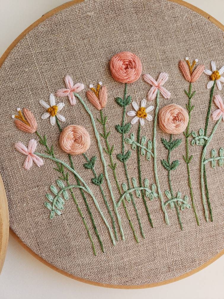 Flower Embroidery Pattern Colorful Floral Embroidery - Etsy