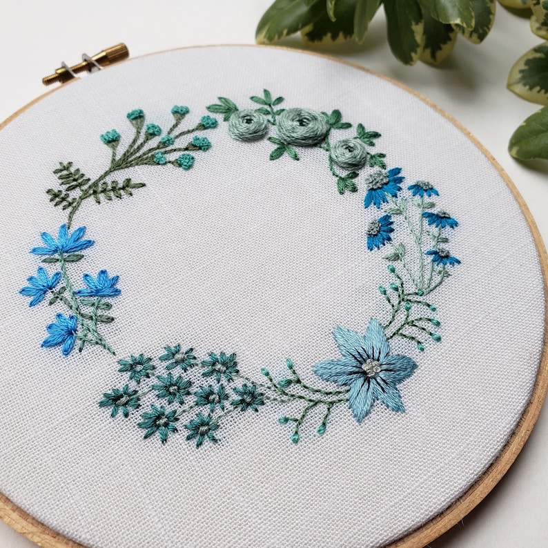 DIY Hand Embroidery Pattern PDF Hand Embroidered Flower Etsy