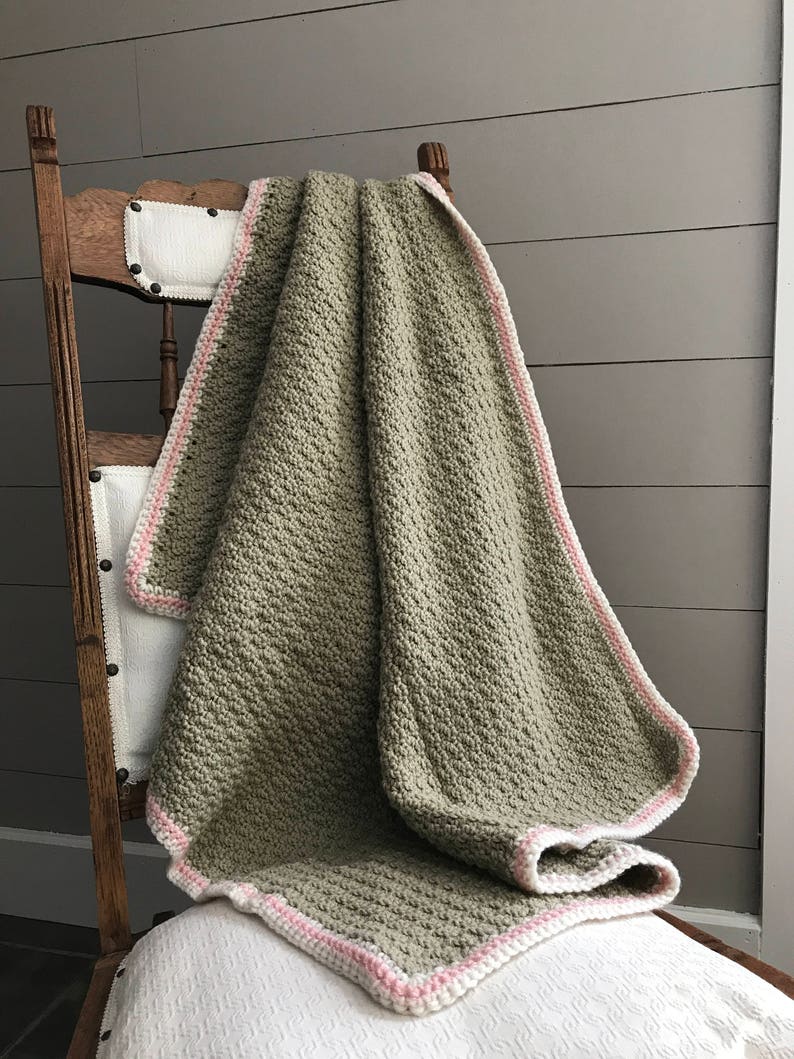 Crochet Baby Afghan/Crochet Baby Blanket/Handmade/Sage Green Etsy
