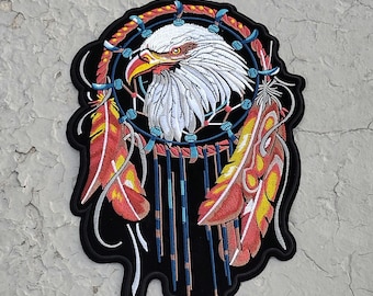 American eagle dream catcher large embroidered iron-on patch