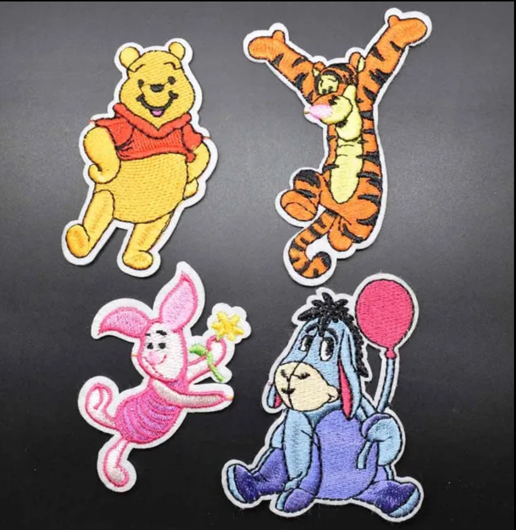 Winnie the Pooh embroidered Iron on patches. NIP Football, Honey or Ice  Skating