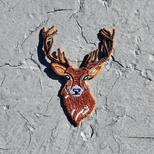 Deer Embroidered iron-on patches applique hunting antelope game animals clothing sticker hunters patch small 3X2