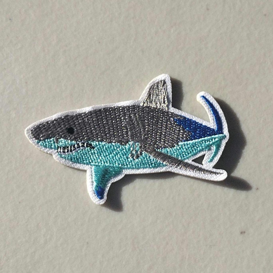 Great White Shark Embroidered Iron-on Patch - Etsy