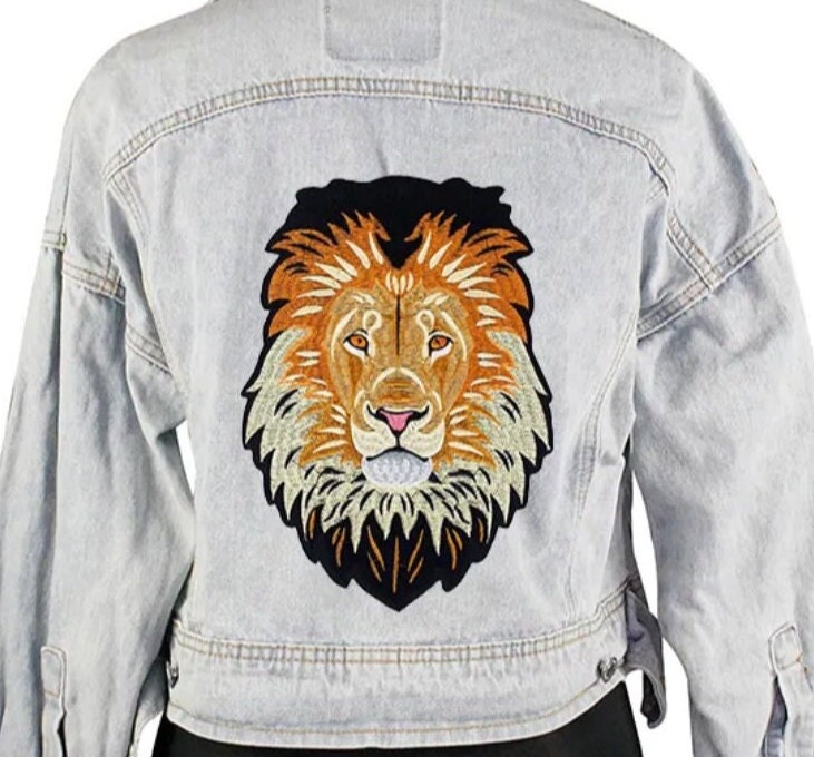 Large Lion of The Tribe of Judah Embroidered Patch Iron On Applique DIY 10.15"