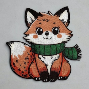 Red Fox Large embroidered iron-on Patches Golden foxes fox head vulpes