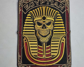 Egyptian pharaoh skull king embroidered iron-on patch large back patches