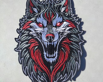 Wolf werewolf large embroidered iron-on patch mythical creatures beast monster extra large