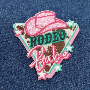 Cowgirl Country western rodeo babe embroidered iron-on patch cowboy