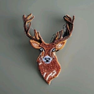 Deer Embroidered iron-on patches applique hunting antelope game animals clothing sticker hunters patch small 3X2