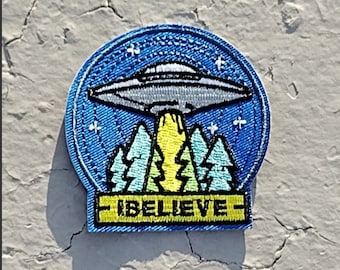 UFO I Believe embroidered iron-on patches