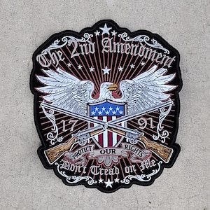 Patriotic American Eagle 2nd amendment jacket biker embroidered iron patch large