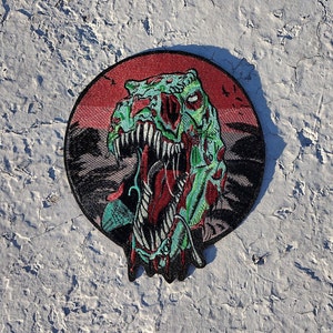 T-Rex Dinosaur embroidered iron-on large jacket patch