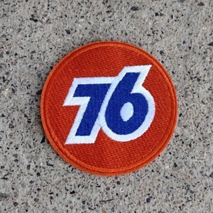 76 Gas and Oil Inspired Mechanic Racing Embroidered Patch Iron on 3-in ...