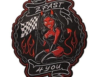 Red Devil she Devil Lil Devil Large Embroidered Iron-on Patch
