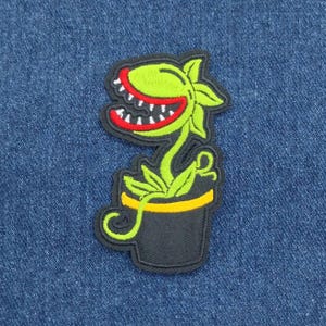 Venus flytrap monster plant embroidered iron-on patch