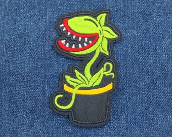 Venus flytrap monster plant embroidered iron-on patch