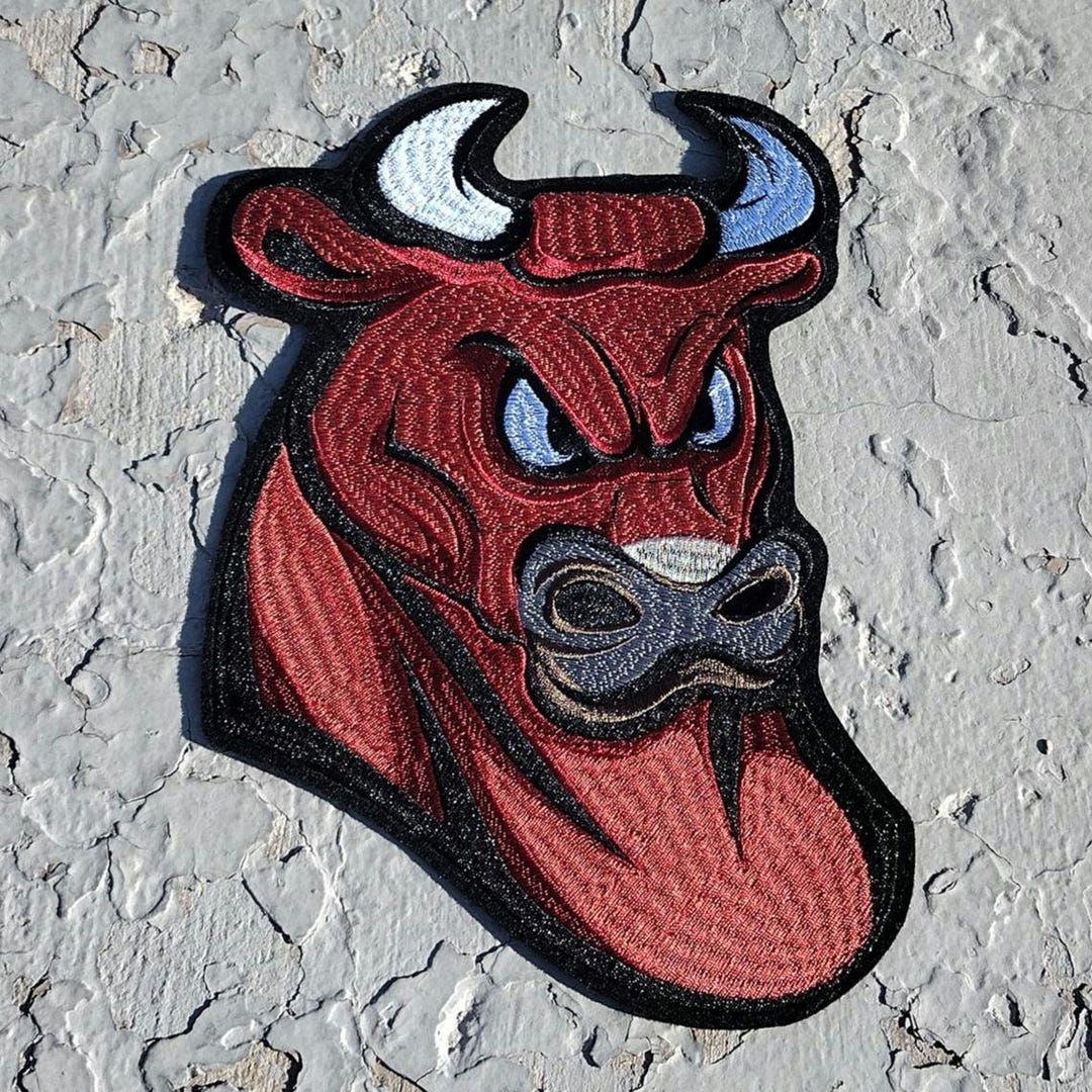 Angry Red Bull Large Embroidered Iron-on Patch Rancher Rodeo Patches ...