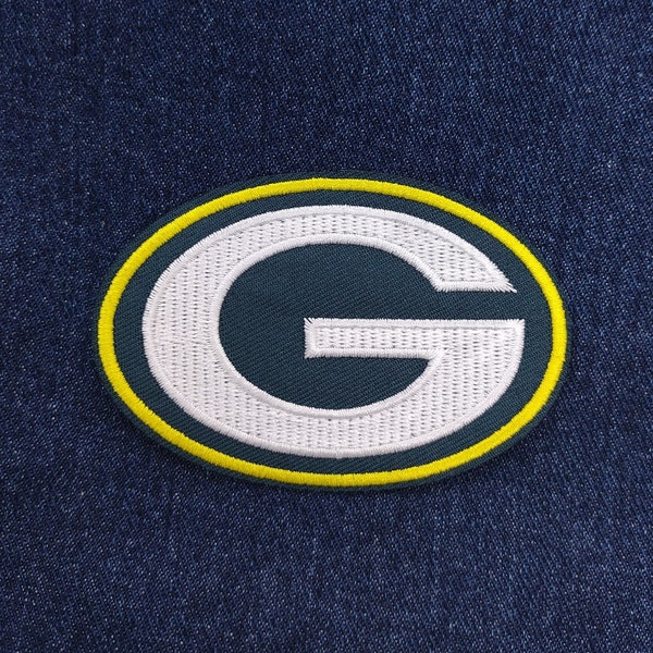 Green bay yellow and Green big G Oval logo iron patch