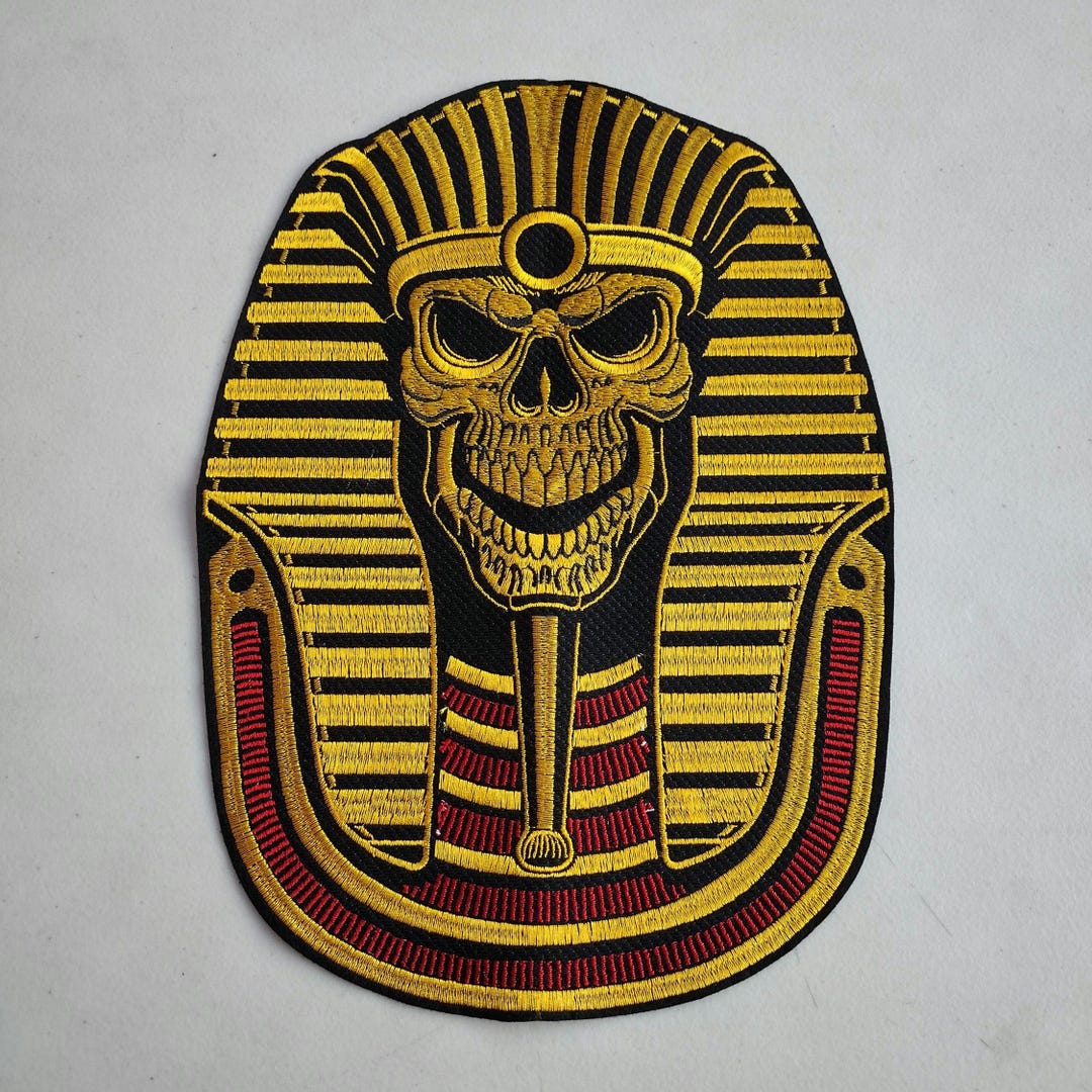 Egyptian Pharaoh Skull King Embroidered Iron-on Patch Large - Etsy