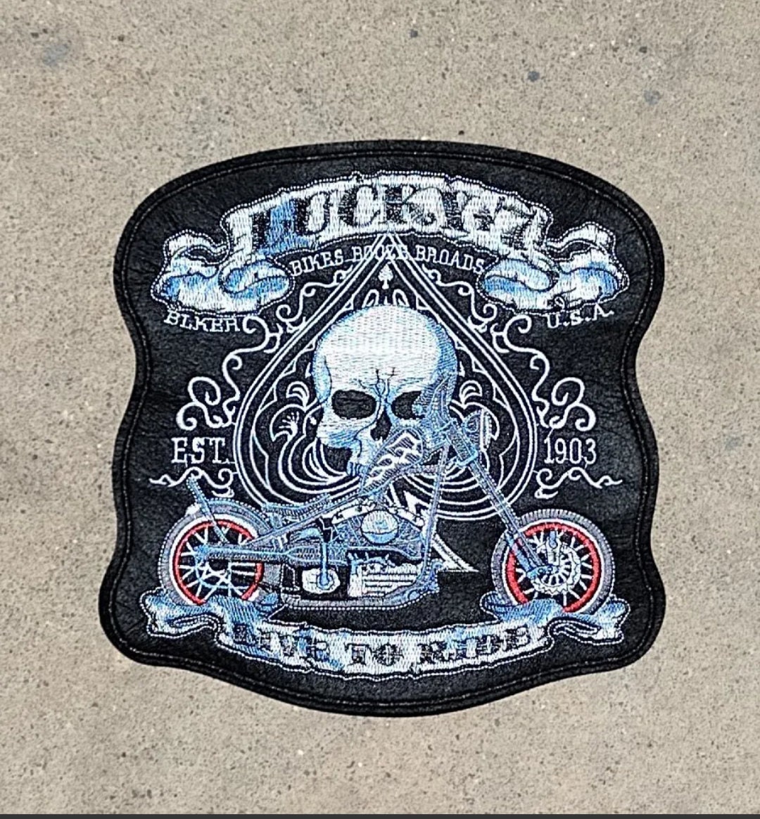 Lucky 7 Print Iron-On Patch For Jackets / Biker Patch