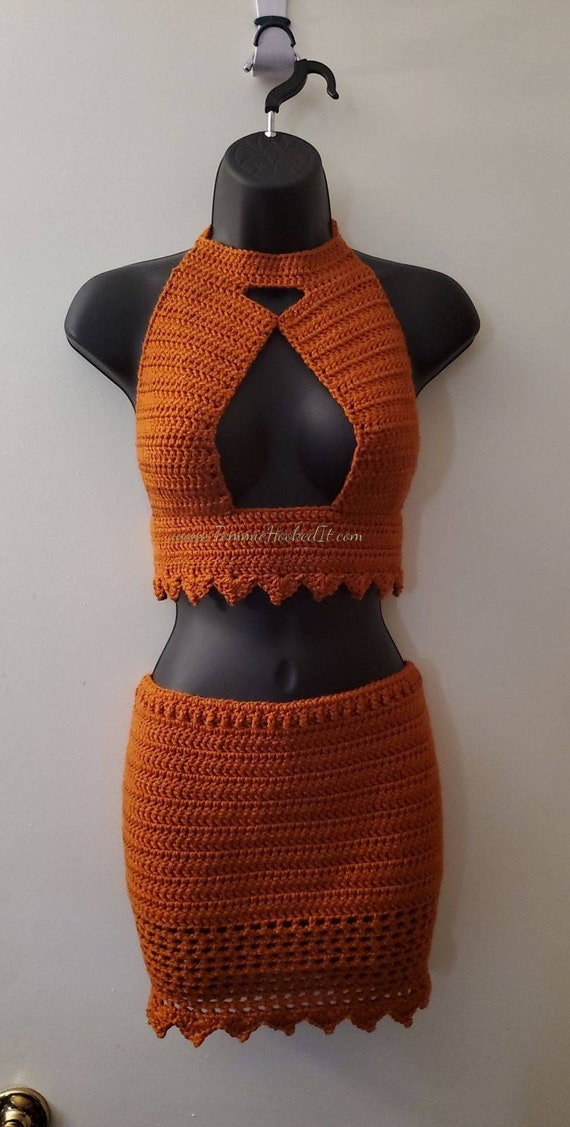 Peek-a-boo Picot Set (Burnt Pumpkin)
