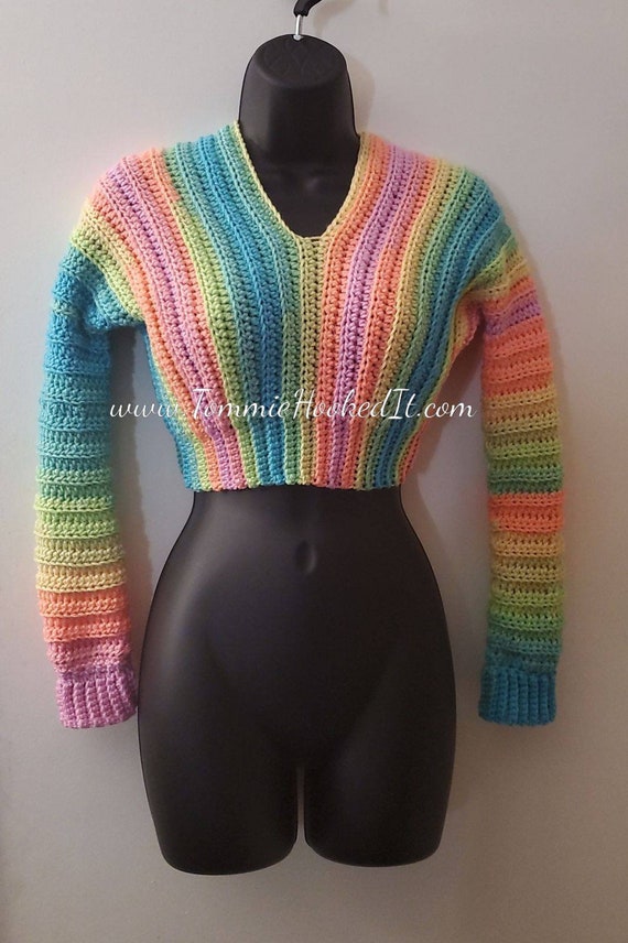 Retro Stripe Cropped Sweater