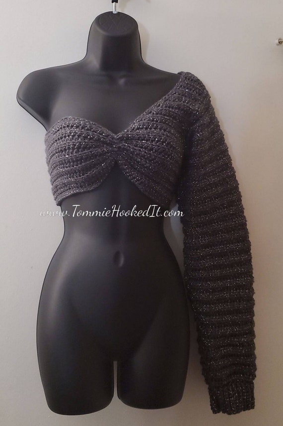 One-Sleeved Cropped Sweater