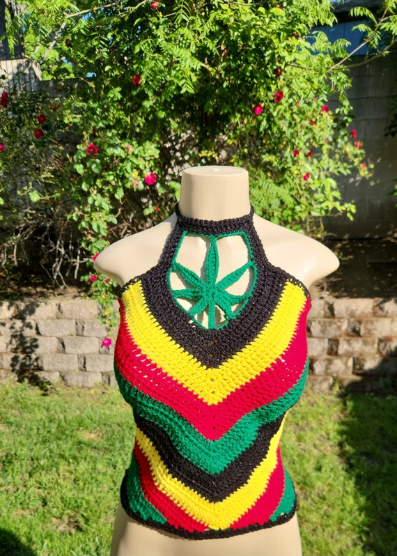 MaryJane Halter Crop Top (Black/Green/Red/Yellow)