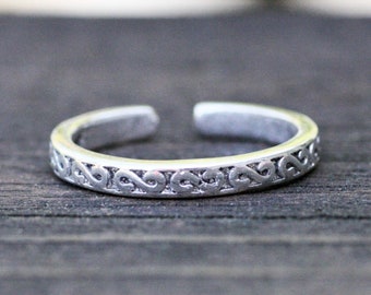 Oxidized Narrow Band 925 Sterling Silver, Handmade, Adjustable Size from 6 and up , CLEARANCE