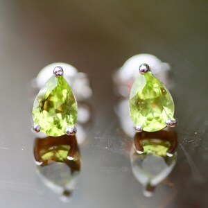 Natürliche Peridot Ohrstecker Sterling Silber 925, 1 16th Jahrestag, August Birthstones, Heilstein