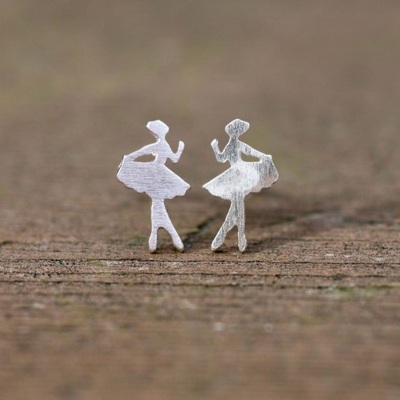 Sterling silver ballet earrings Sterling silver ballet earrings