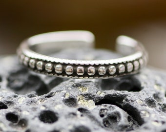 Oxidized Narrow Band 925 Sterling Silver, Handmade, Adjustable Size from 5 1/2 and up