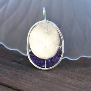 Natural Amethyst Handmade Madonna Pendant in Solid Sterling Silver , February Birthstone , Healing , Religious , CLEARANCE image 7