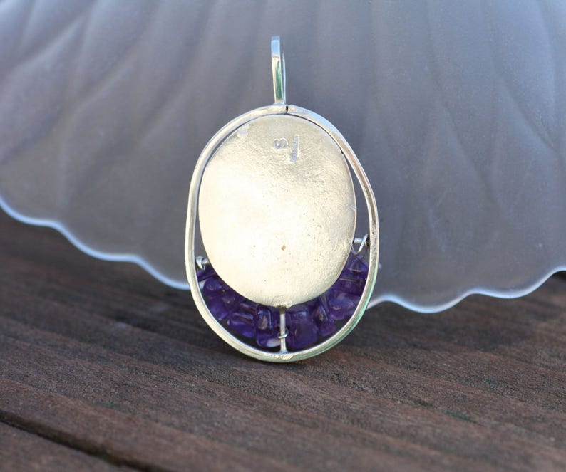 Natural Amethyst Handmade Madonna Pendant in Solid Sterling Silver , February Birthstone , Healing , Religious , CLEARANCE image 7