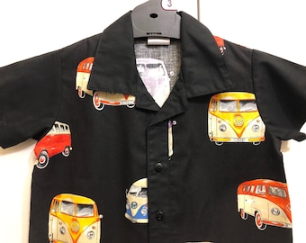 Boys Button Shirt - Kombi Van / birthday / christmas / Special day out / Handmade shirt