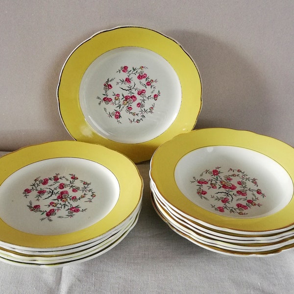 Service de 12 assiettes plates et creuses Lunéville modèle Sylvère