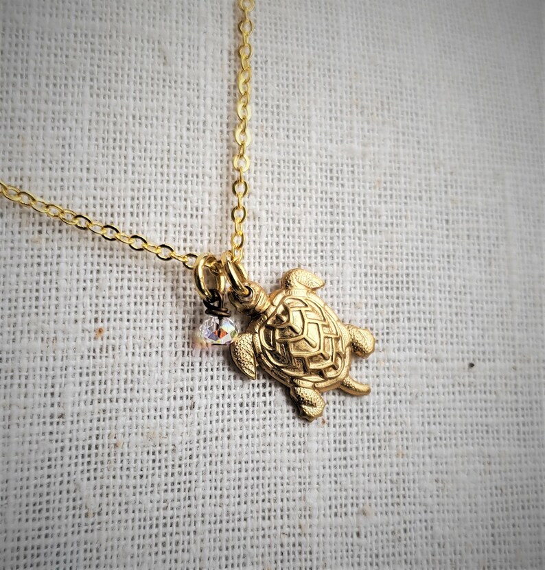 Pendant Charm Raw Brass Chain Made in the USA Closeout Marked Down Sale CLEARANCE Turtle Charm Necklace Gold Toned Solid Brass Jewelry