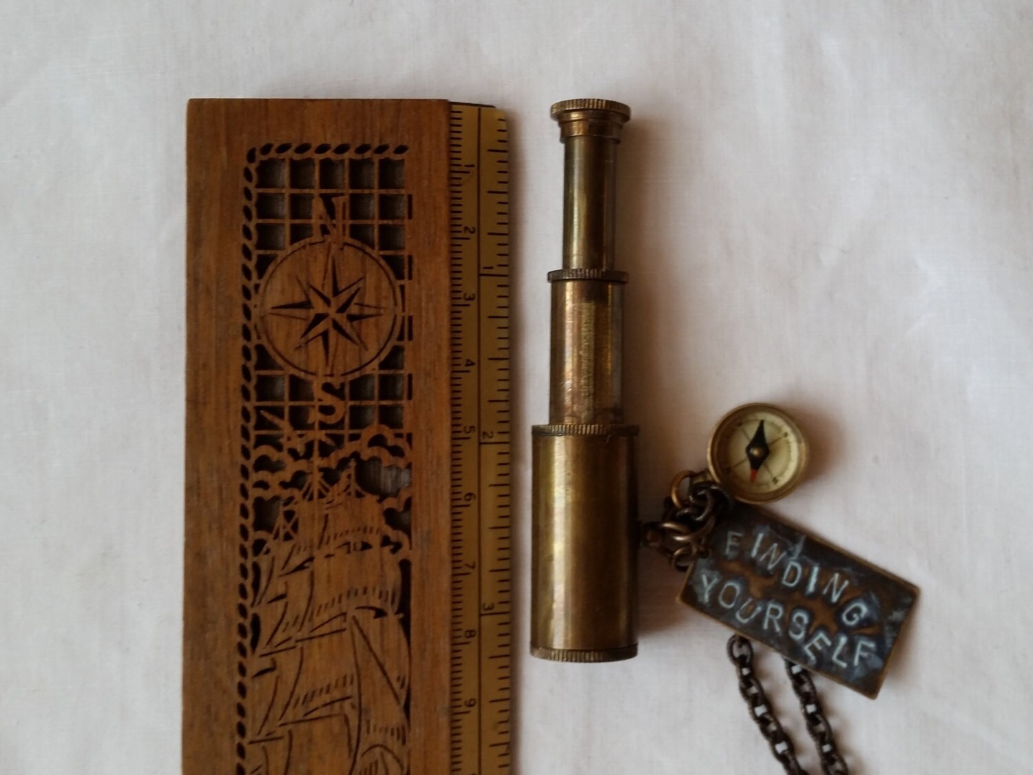 Miniature Telescope Compass Necklace Original Design Finding Etsy