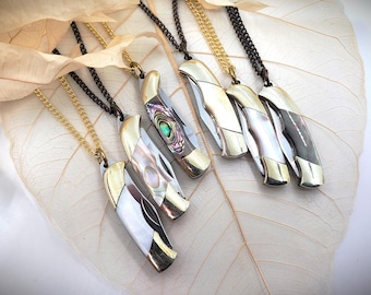 Parelmesketting, KWALITEITSKETEN, miniatuur 1 1/2&quot; werkende zakmeshanger, kamperen fietsen buitenshuis ketting sieraden