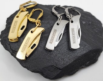 Mesoorbellen, werkend miniatuurzakje, zilver- of messingkleurige roestvrijstalen mini-zakmessen, kleine bedel
