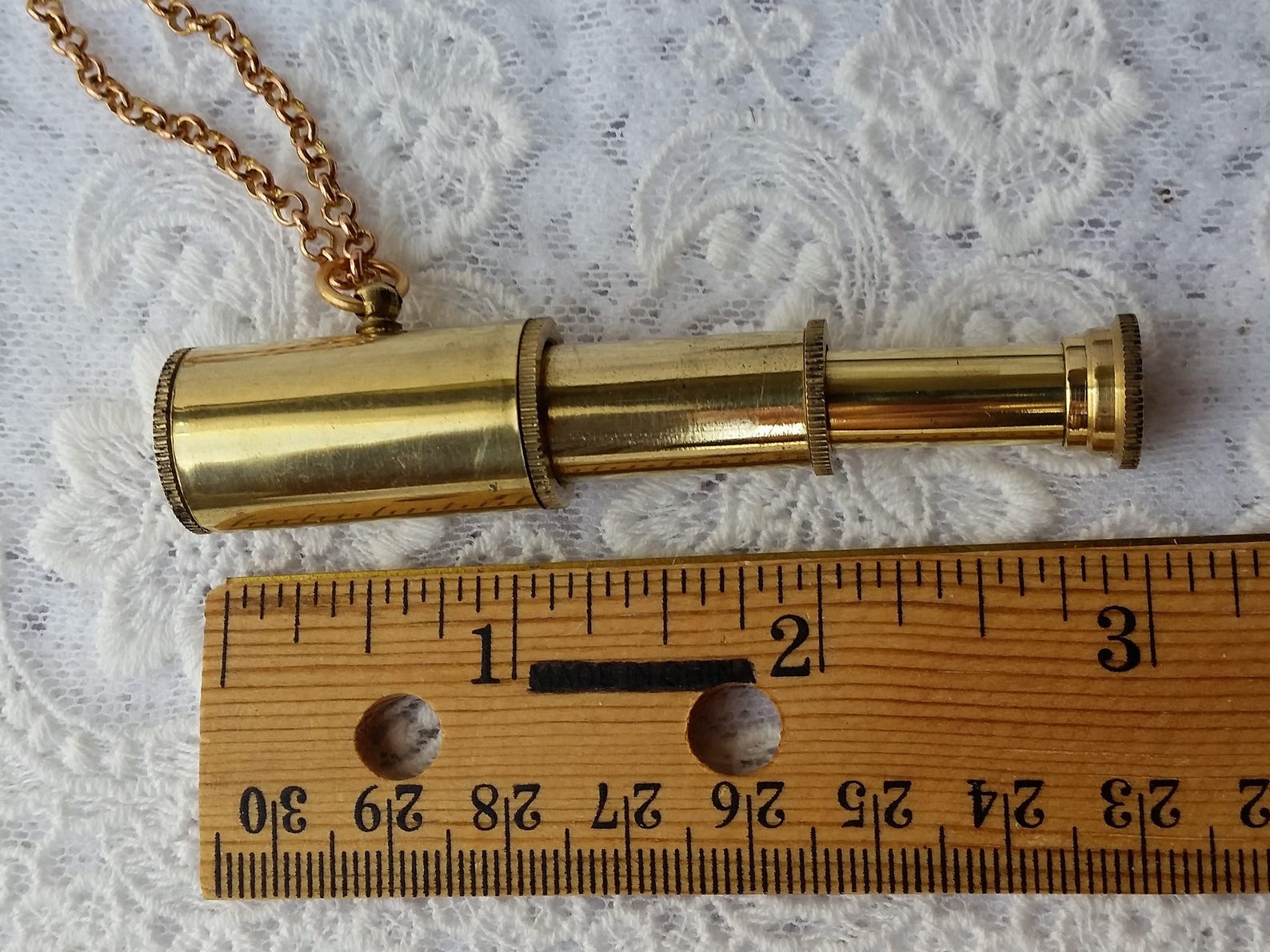 Telescope Necklace Miniature Collapsible Antique Spy Glass Etsy