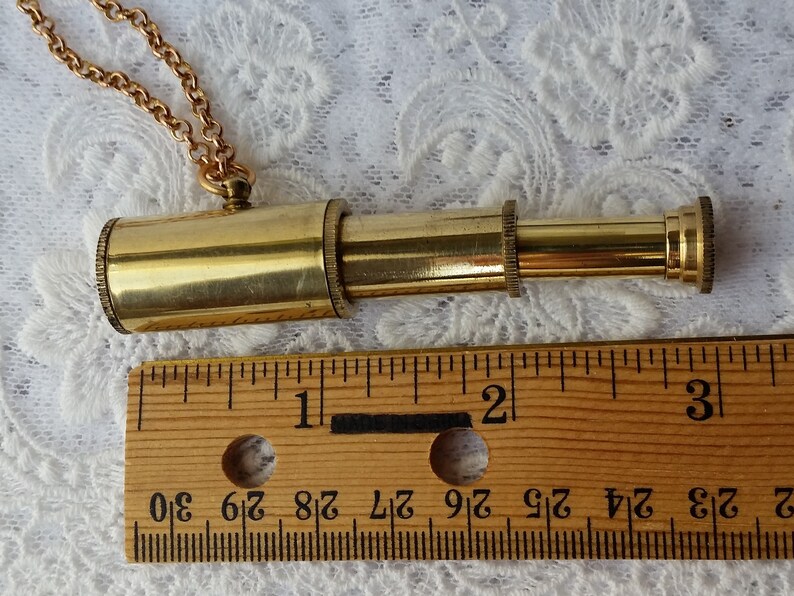 Telescope Necklace Miniature Collapsible Antique Spy Glass Etsy
